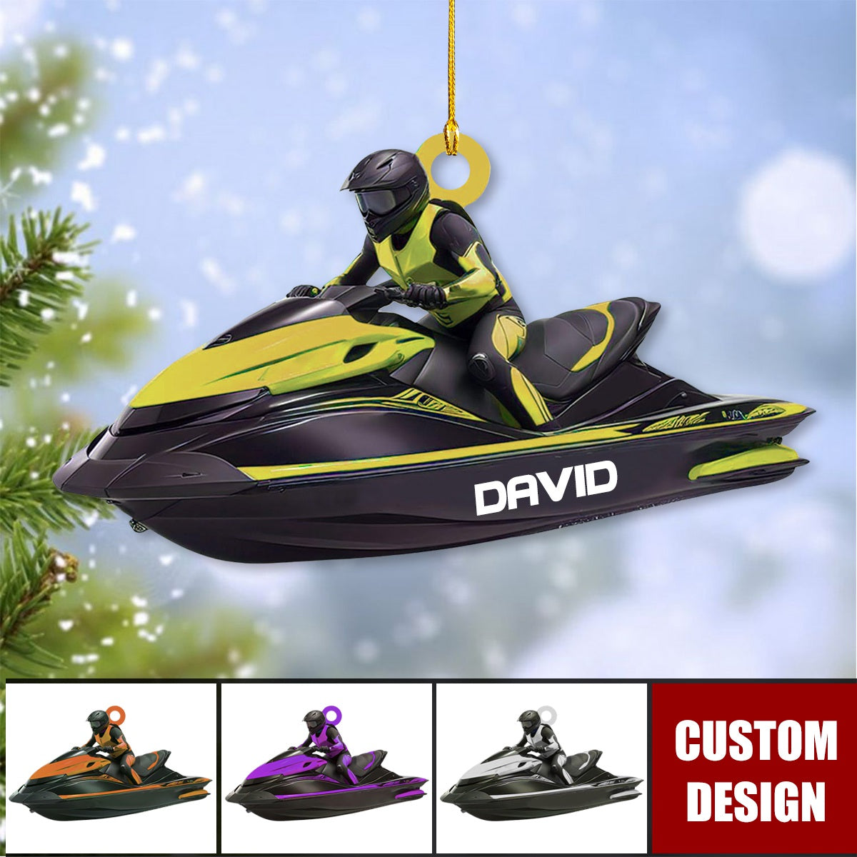 Personalized Jet Boat Ski Christmas Ornament - 2024 New Release
