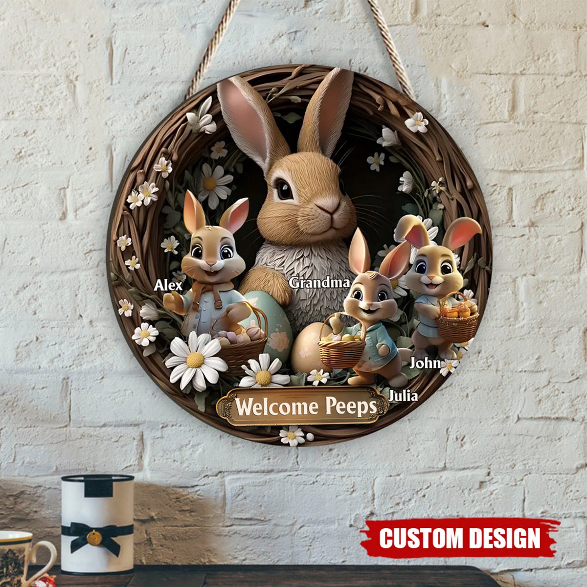 Grandma's Bunnys - Personalized Easter Wood Sign
