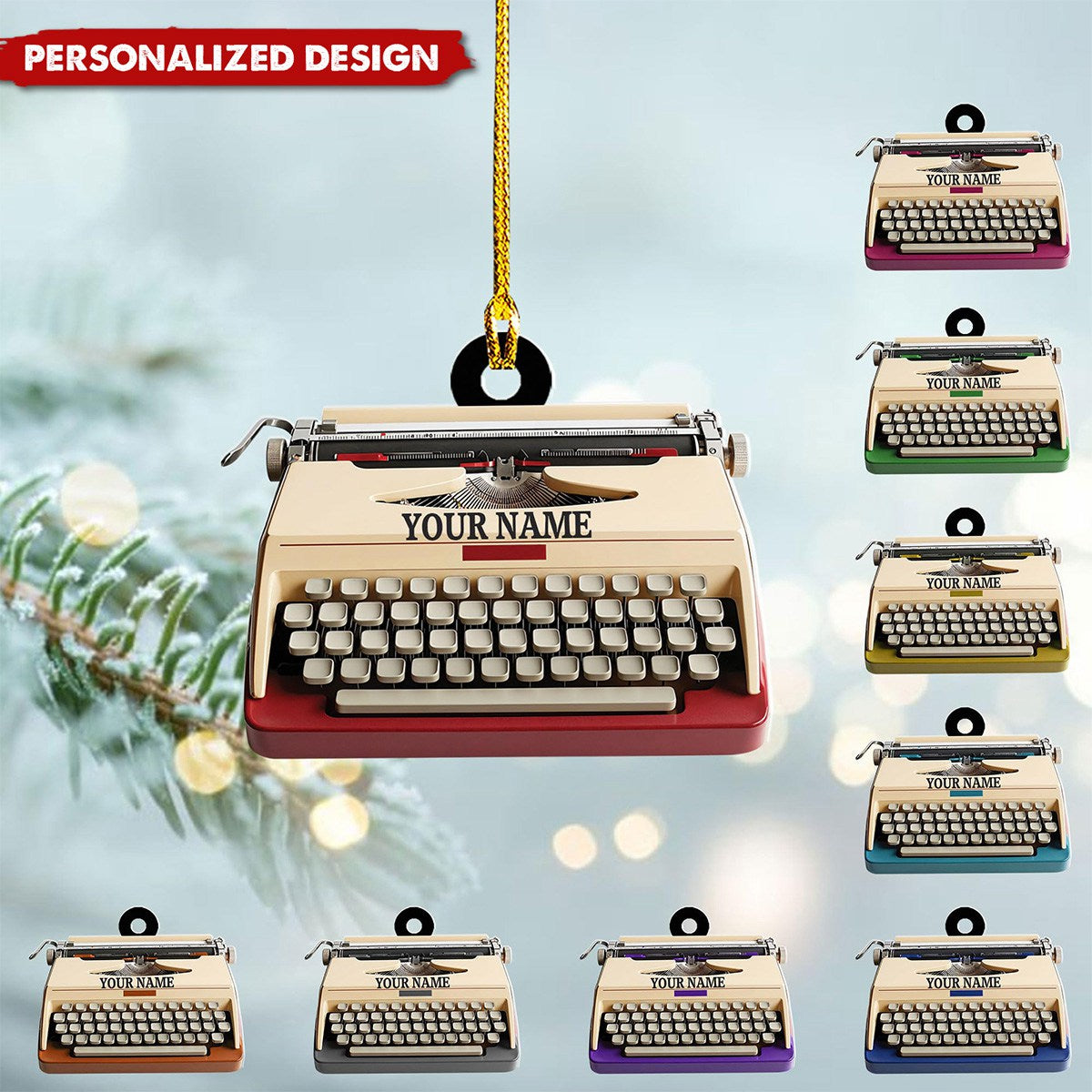 Personalized Typewriter Christmas Ornament-Gifts For Author Writer-2024 New Release