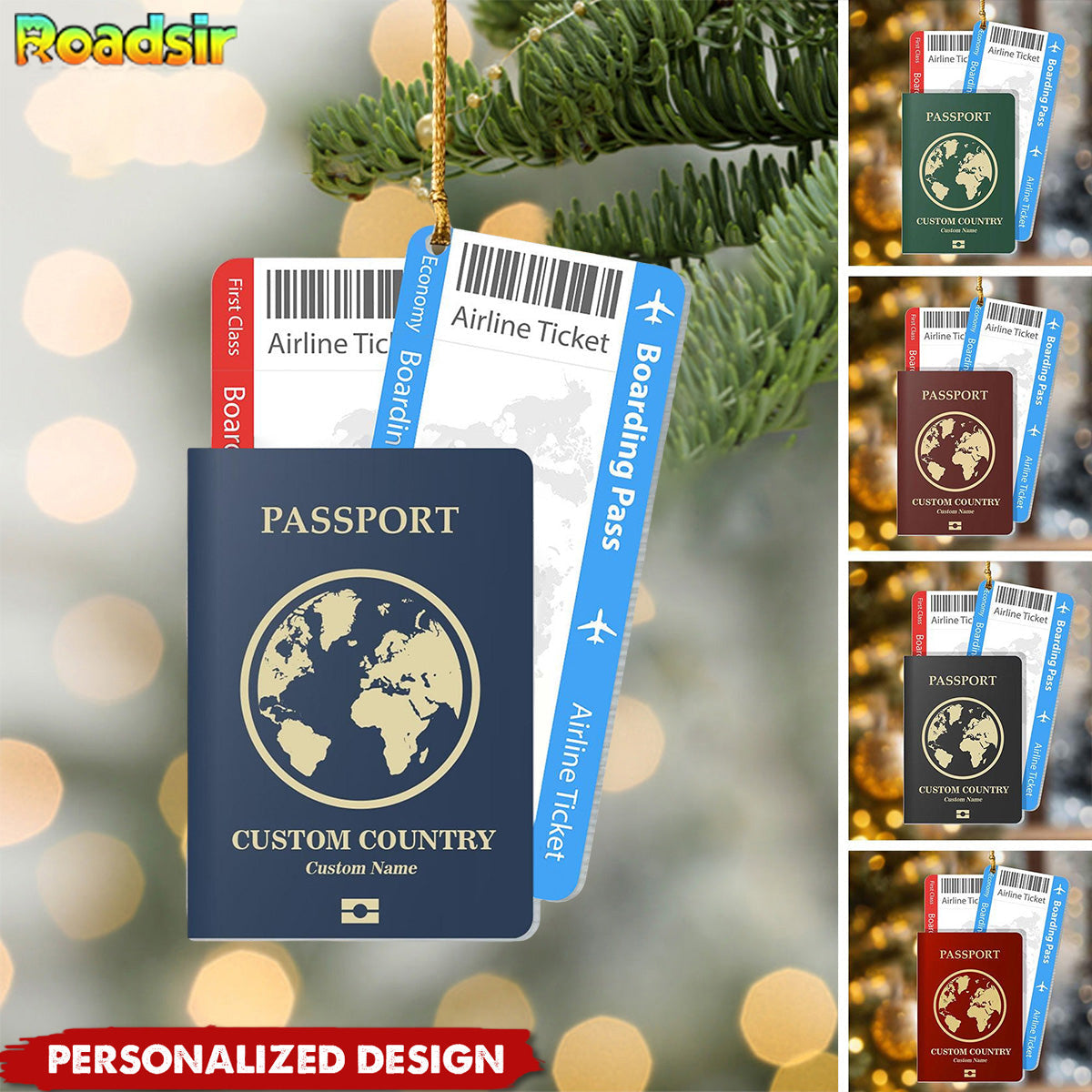 Personalized Passport Travel Ornament-Gift For Travelers & Adventurers-2024 New Release