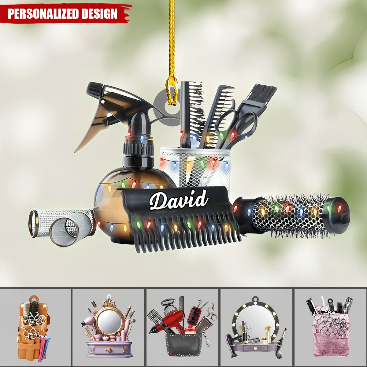 2024 New Release Personalized Name Hair Stylist Tool Christmas Ornament-Gifts For Hairdresser Barber