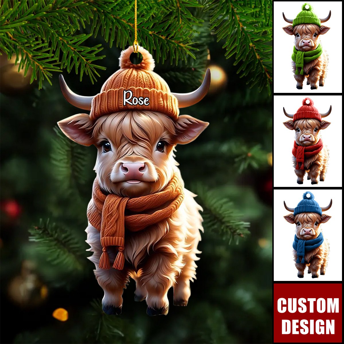 Personalized Highland Cow Scotland Ornament-Gift For Farmer-2024 New Release