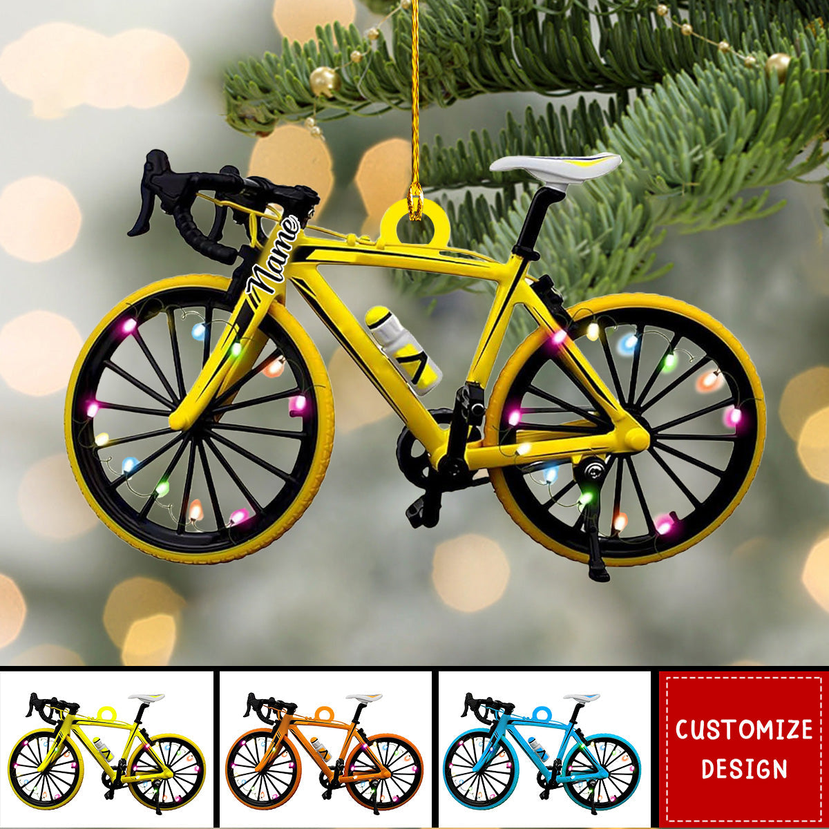 Personalized Bicycle Christmas Ornaments - Gift For Bicycle Rider - 2024 New Release