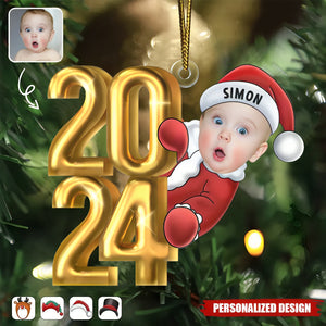 2024 New Release Custom Photo Christmas 2024 Santa Baby-Personalized Acrylic Ornament