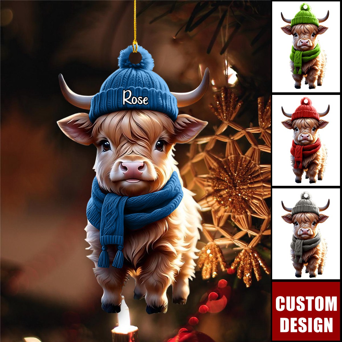 Personalized Highland Cow Scotland Ornament-Gift For Farmer-2024 New Release
