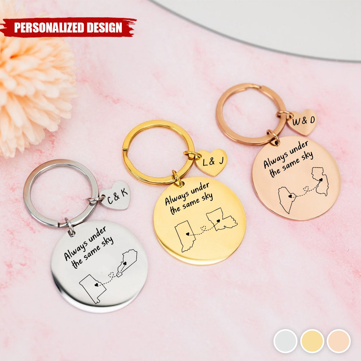 Long Distance Relationship-Personalized Keychain-Gift for Family, Friends