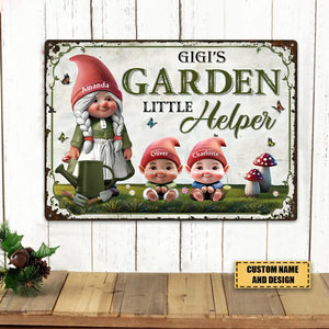 Grandma's Garden Little Helpers - Personalized Classic Metal Signs