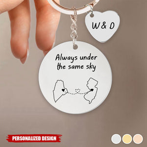 Long Distance Relationship-Personalized Keychain-Gift for Family, Friends