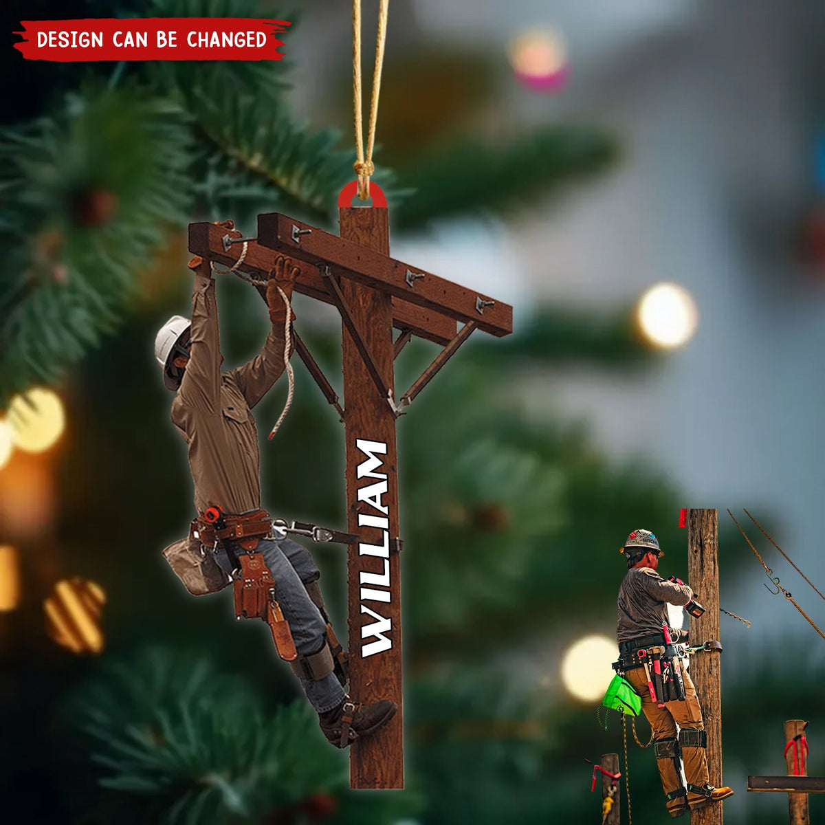 Personalized Lineman Ornament, Gift For Lineman-2024 New Release