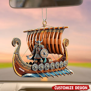 Personalized Viking Ship Car Ornament - Gift For History Enthusiasts