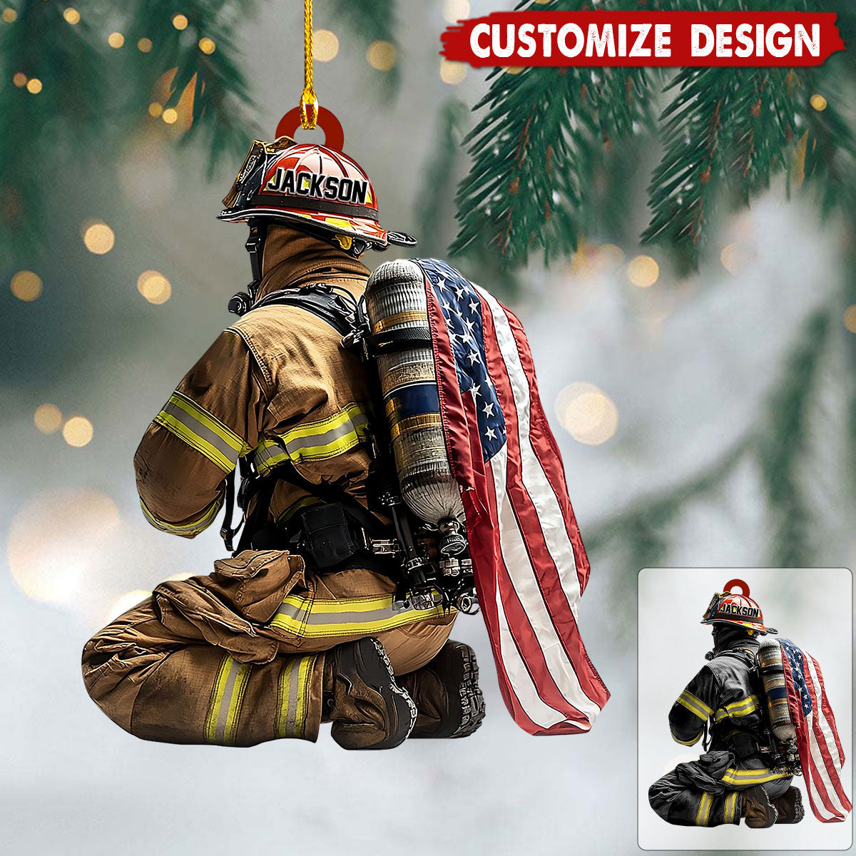 Personalized Firefighter Ornament - Gift For Firefighter - 2024 New Release