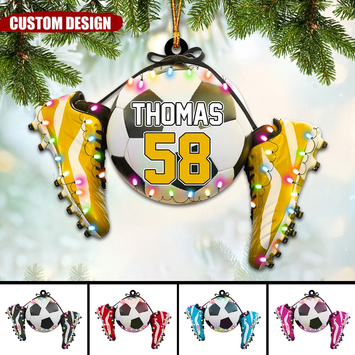 Personalized Soccer With Shoes Christmas Ornament, Gift For Soccer Players-2024 New Release