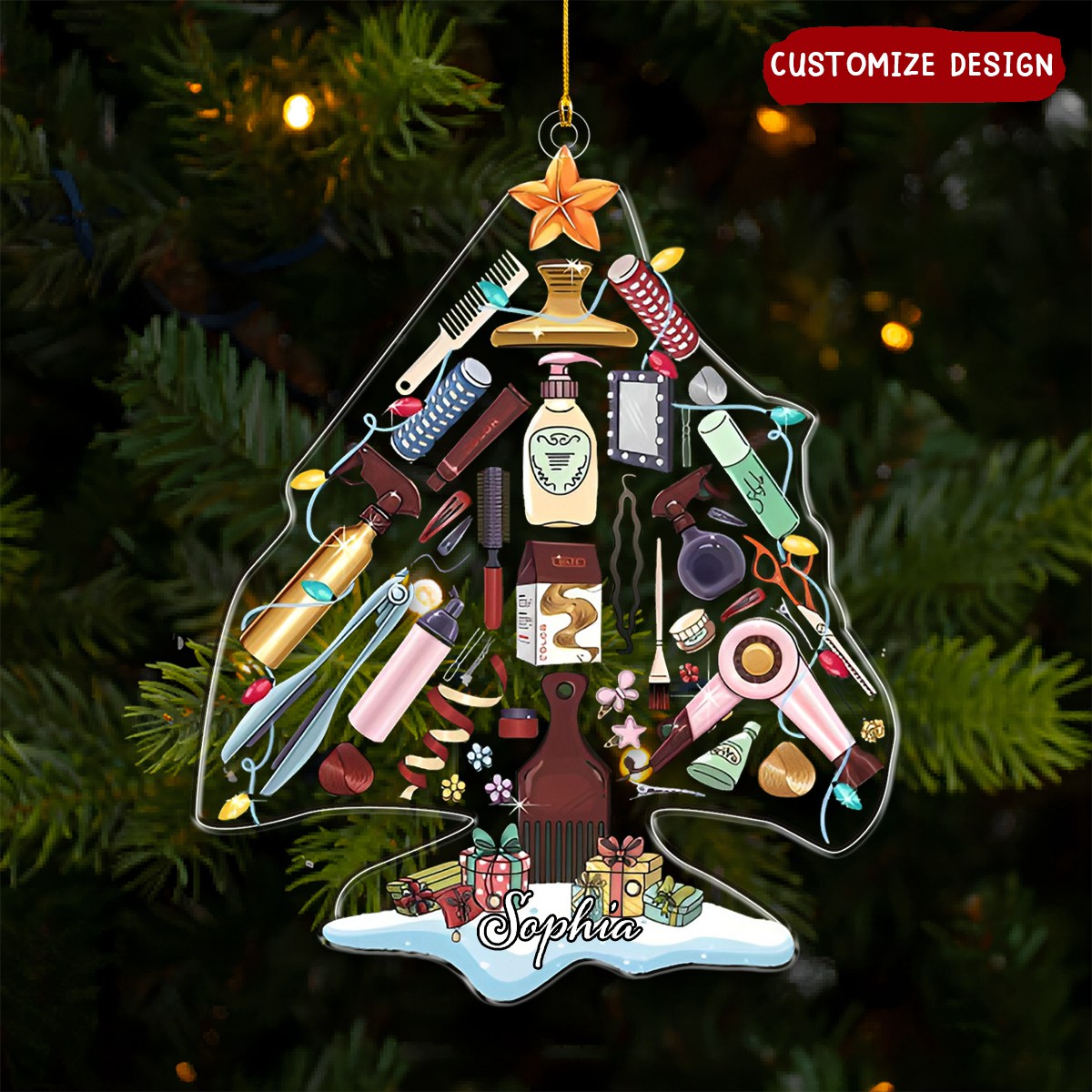 Personalized Hairstylist Christmas Ornament, Gifts For Hairdresser-2024 New Release
