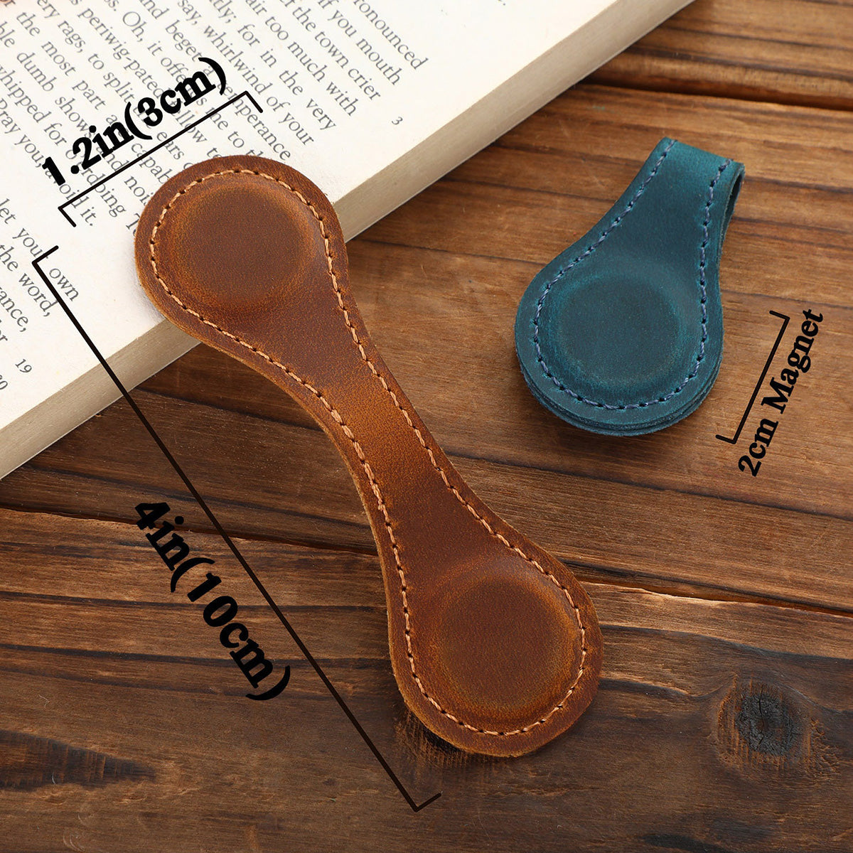 Personalized Leather Magnetic Bookmark - Reader Lover Gifts