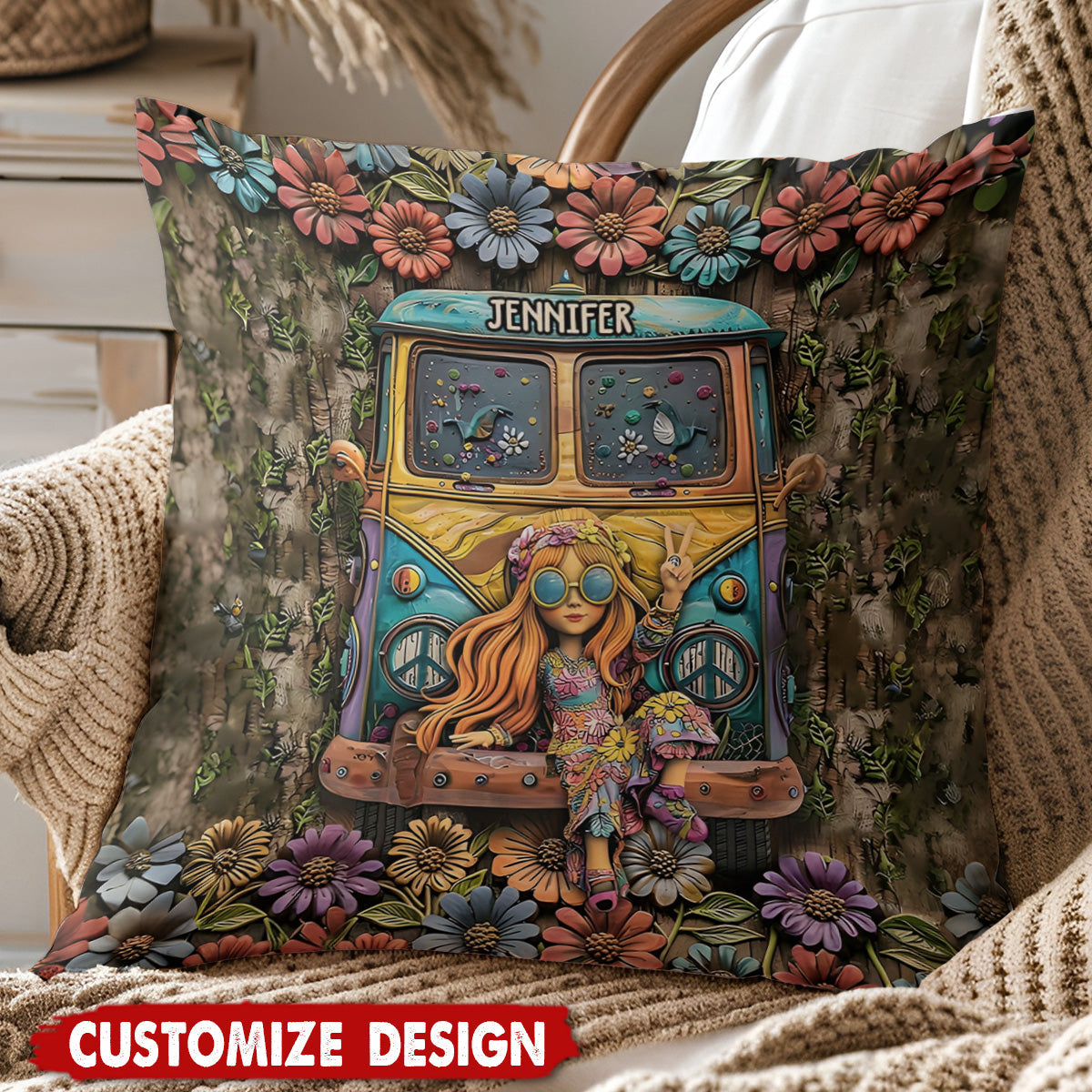 Hippie Soul - Personalized Hippie Pillow