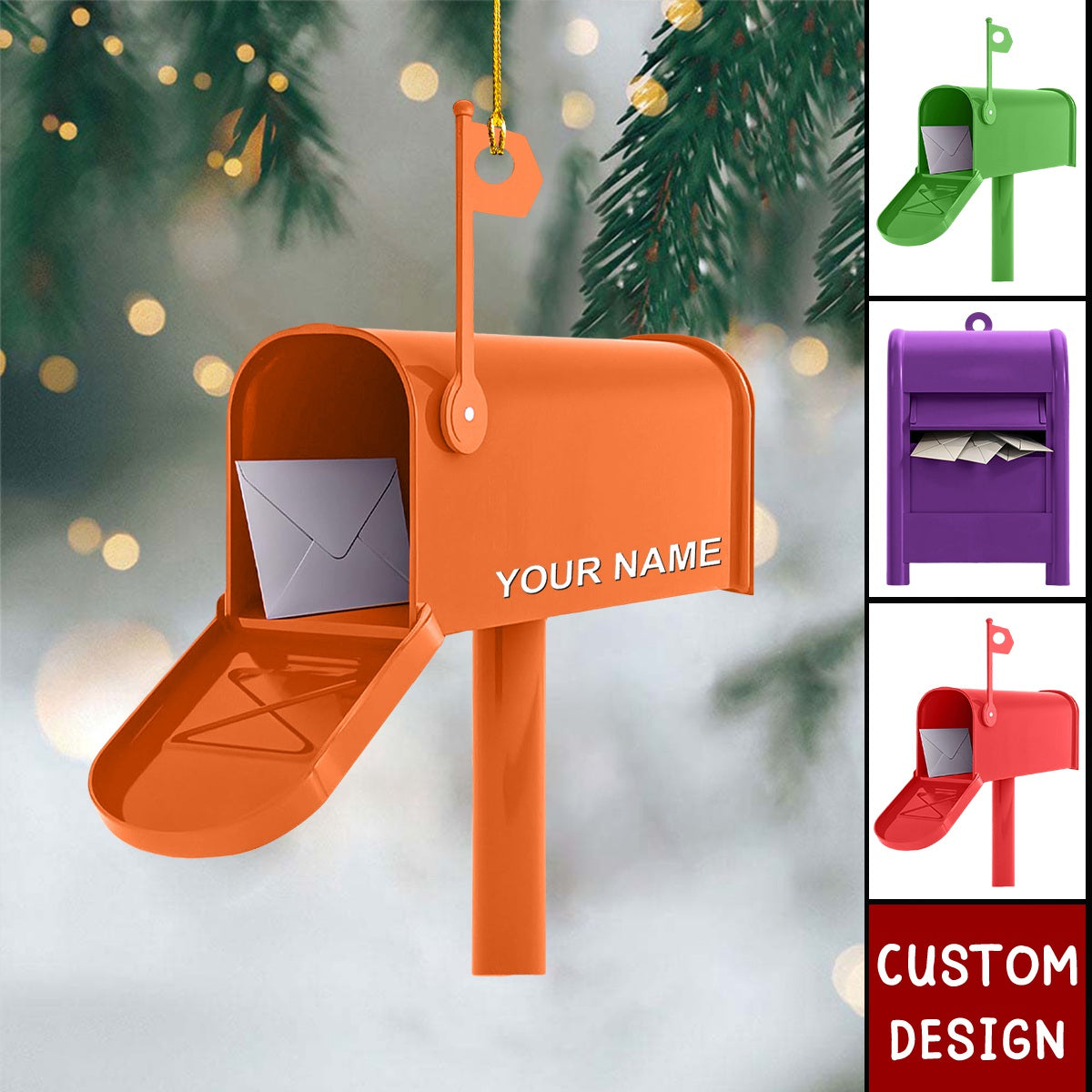 Personalized Mailbox Christmas Ornament -  Gift For Post Office