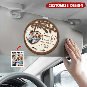 Photo Couple I Need You Here With Me - Personalized Custom Shaped Car Visor Clip