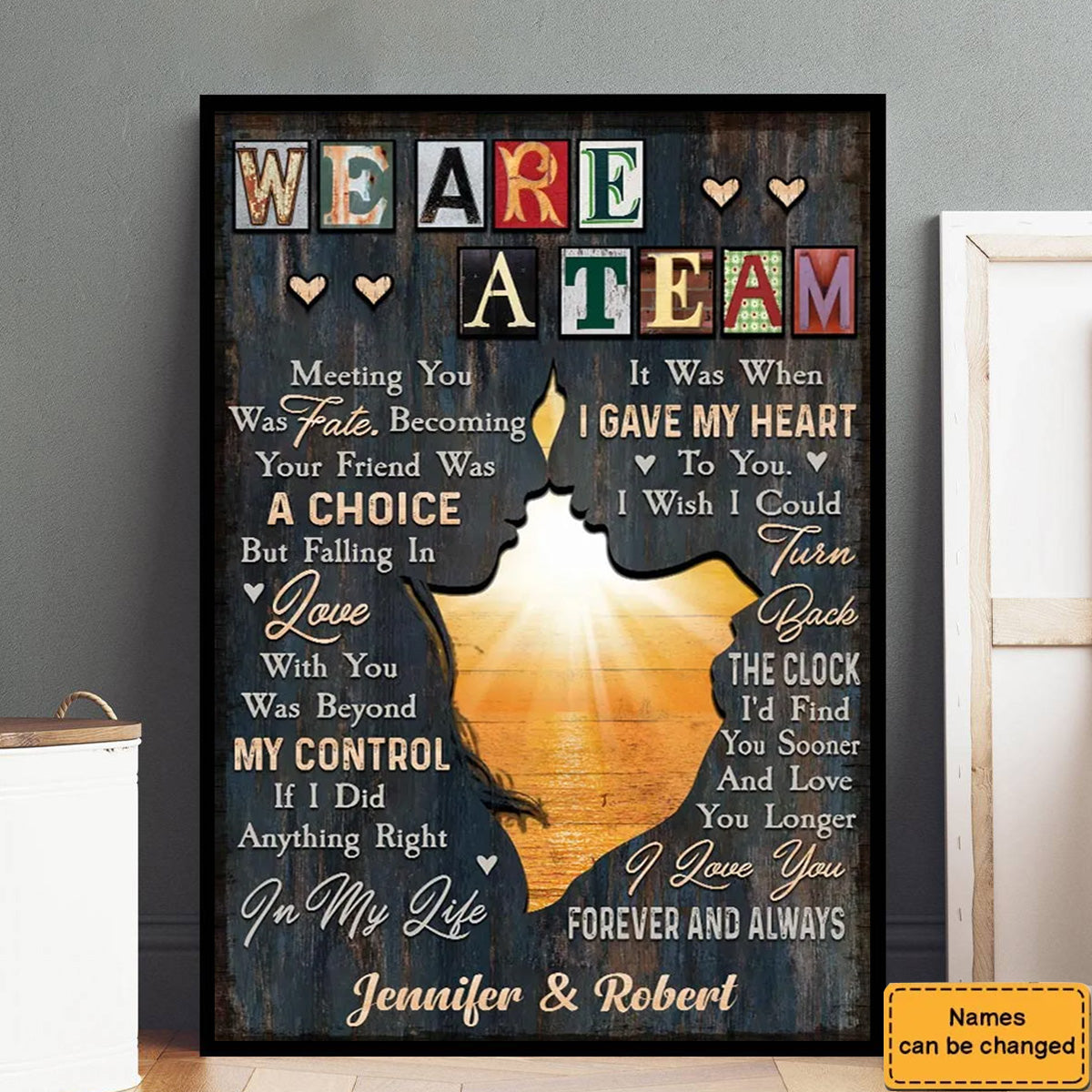 Personalized We're A Team Poster-Gift For Couple Anniversary