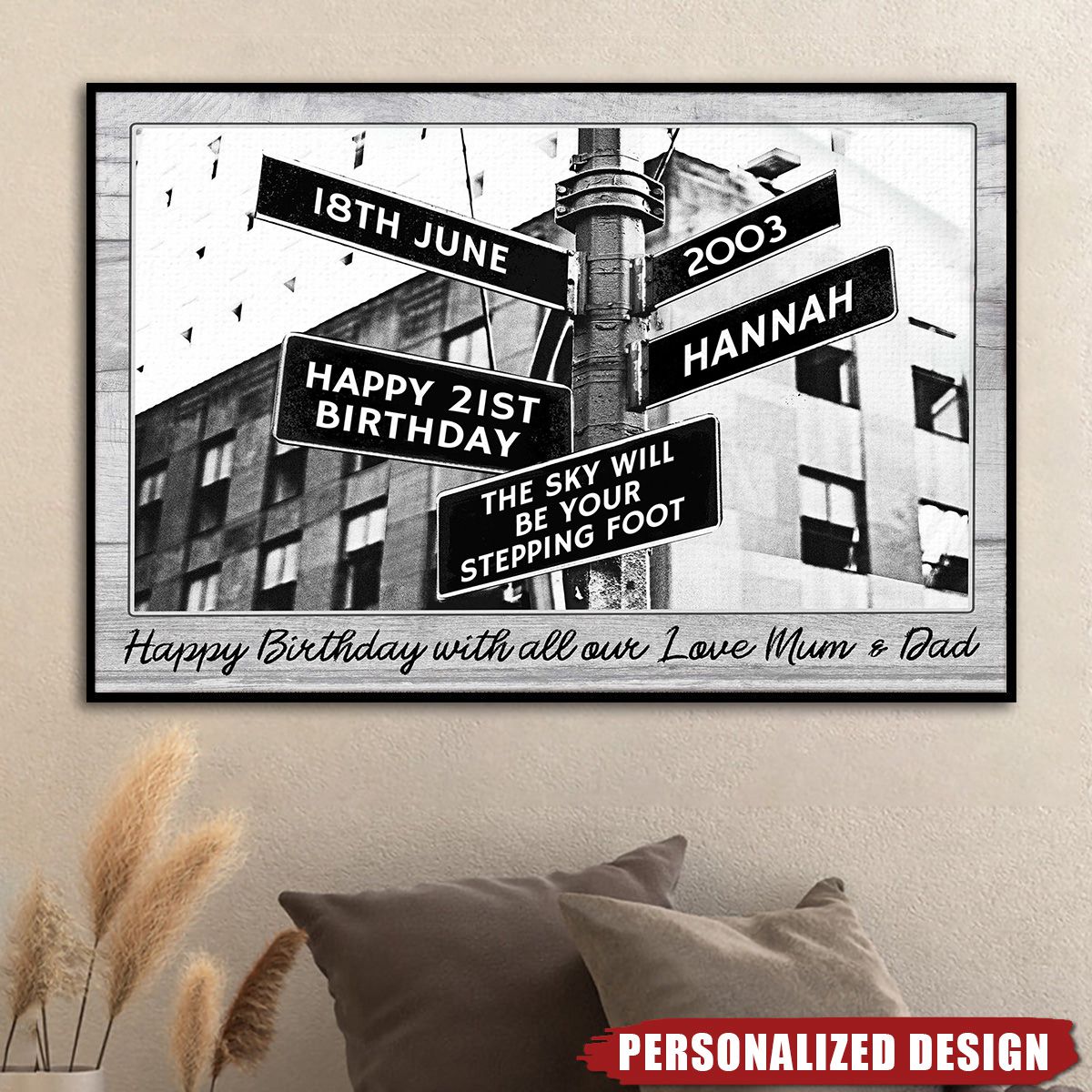 Birthday Street Sign-Personalized Poster-Gifts for Family,Friends