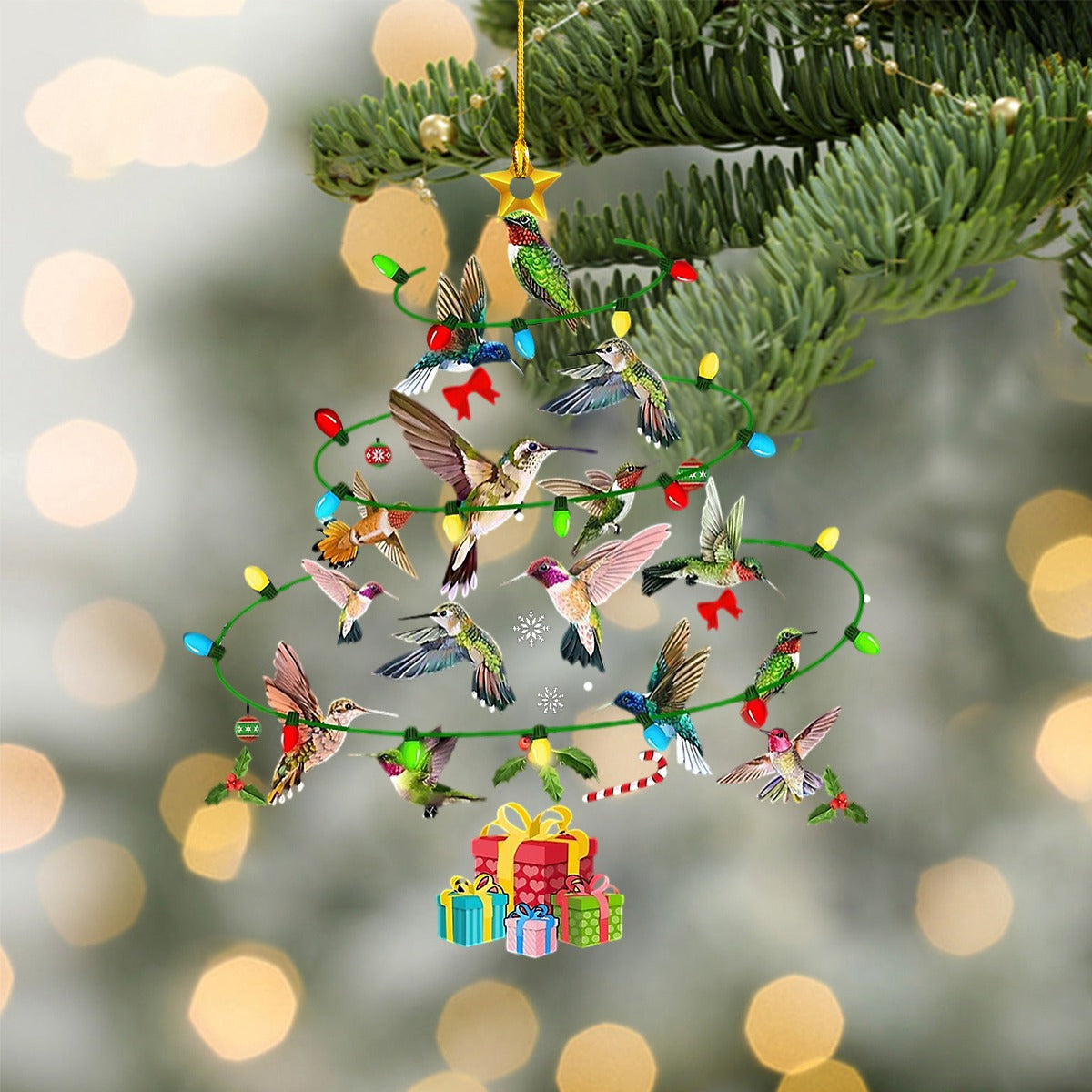 Hummingbird Christmas Tree Ornament With Light-Gift For Bird Lover-2024 New Release