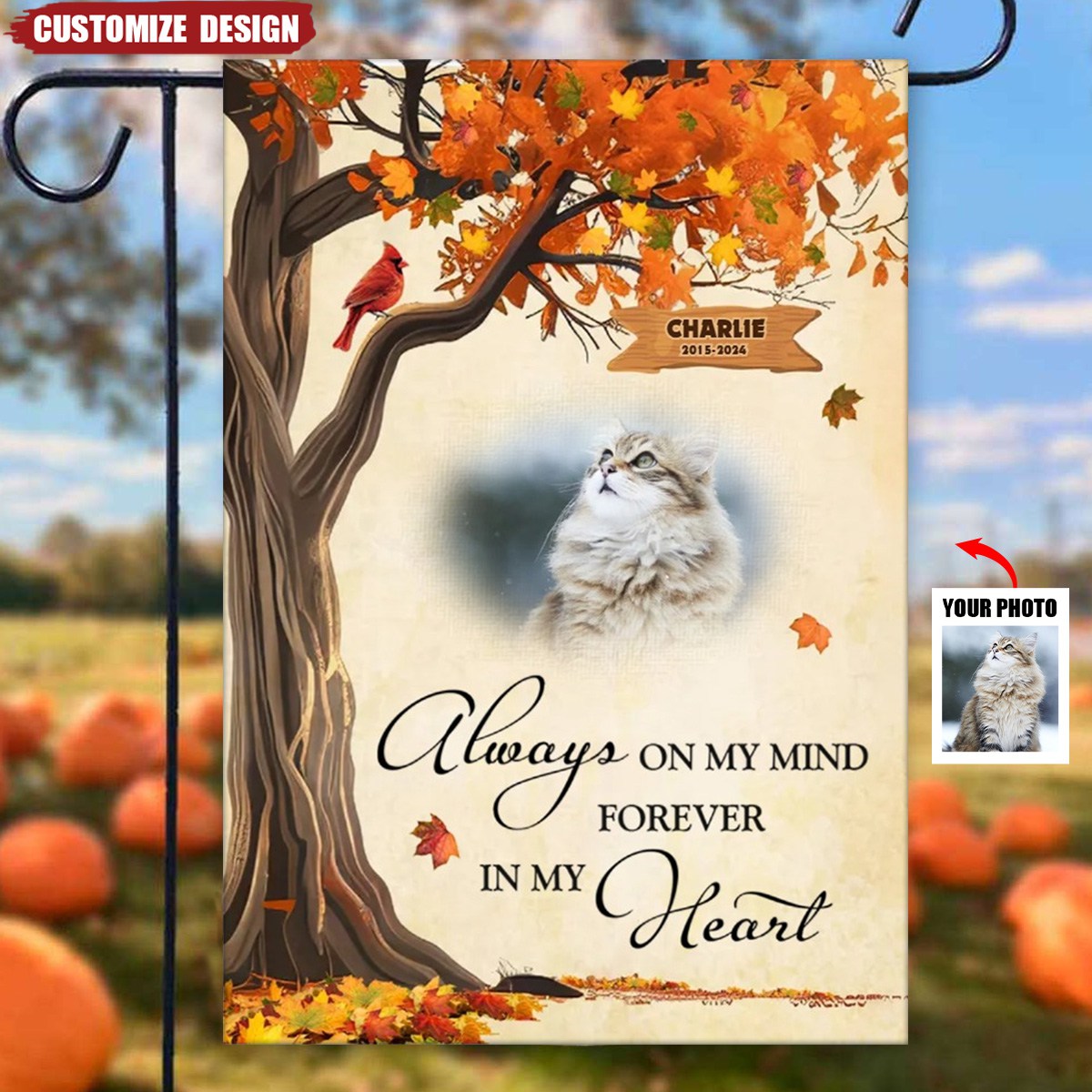 Always Loved Never Forgotten – Personalized Memorial Garden Flag