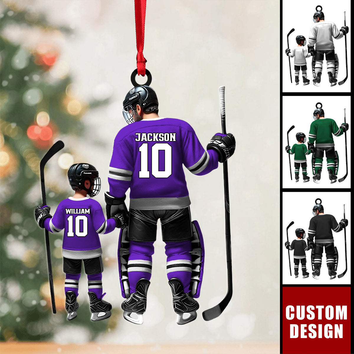 Personalized Ice Hockey Players Christmas Ornament, Gift For Father and Child - 2024 New Release