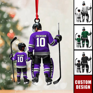 Personalized Ice Hockey Players Christmas Ornament, Gift For Father and Child - 2024 New Release