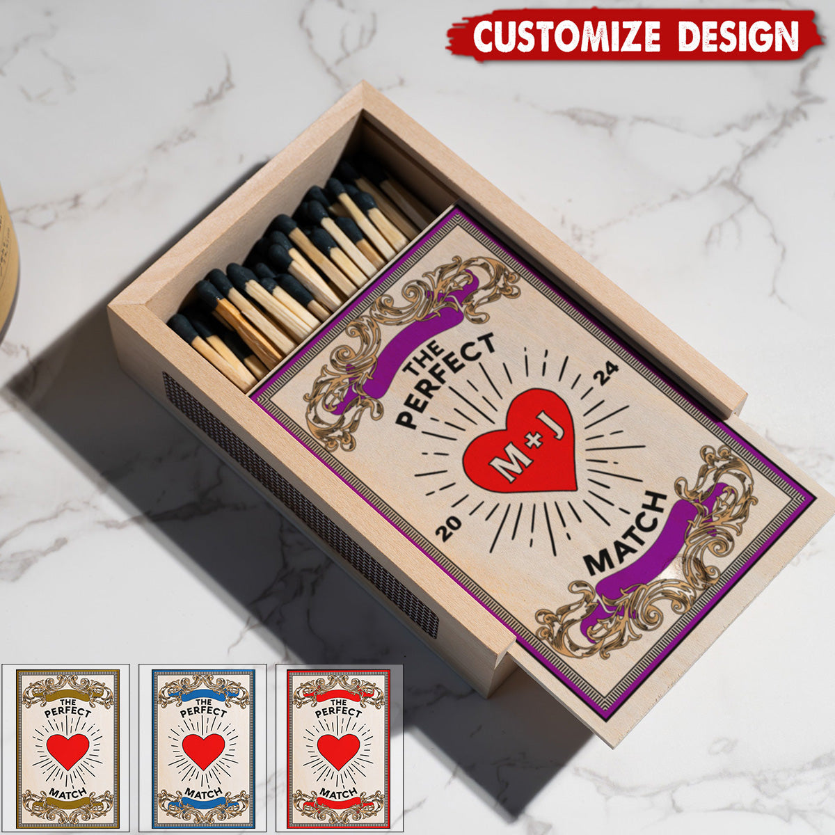 Personalized Couples Matchbox - Gift For Husband,Wife,Anniversary