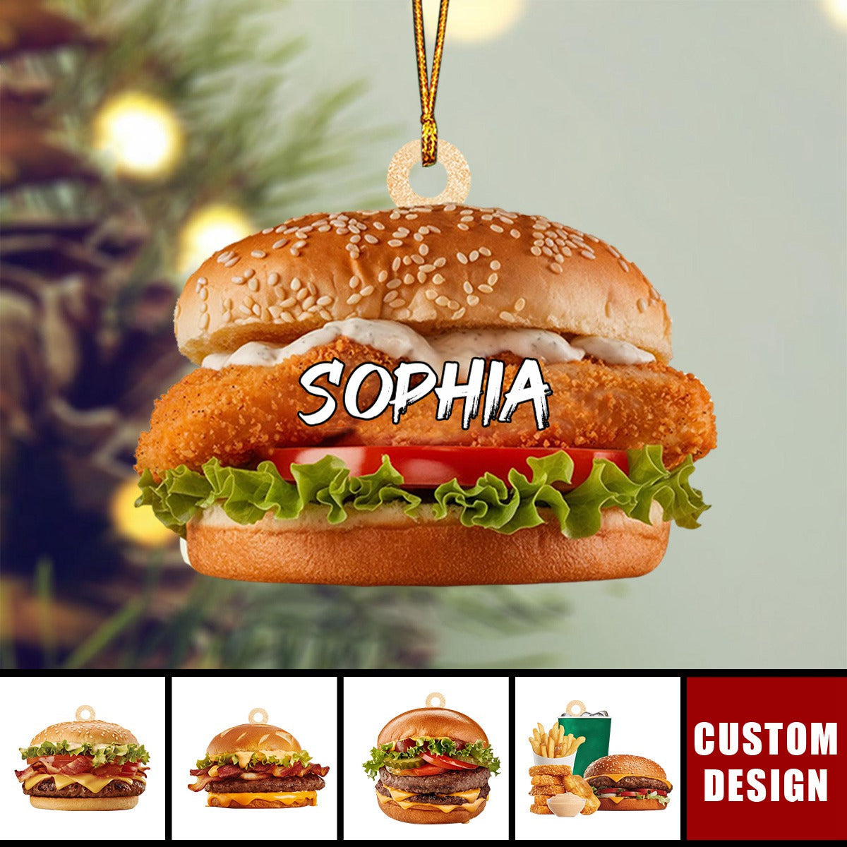 2024 New Release-Personalized Hamburger Christmas Ornament