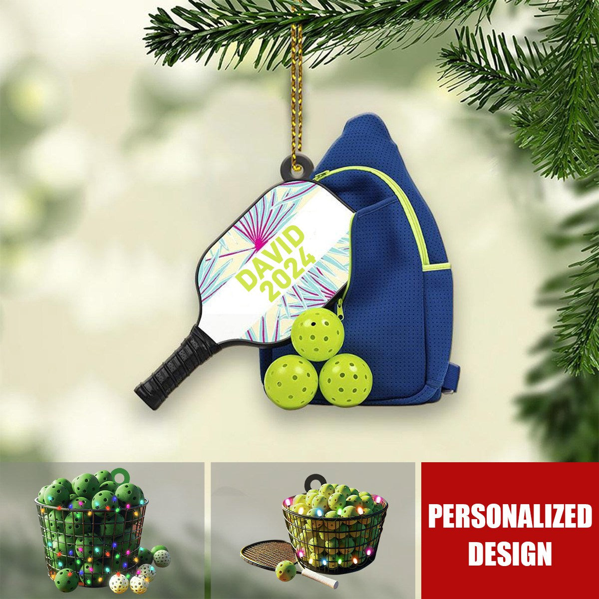 2024 New Release Personalized Pickleball Christmas Ornament-Gifts For Pickleball Lovers