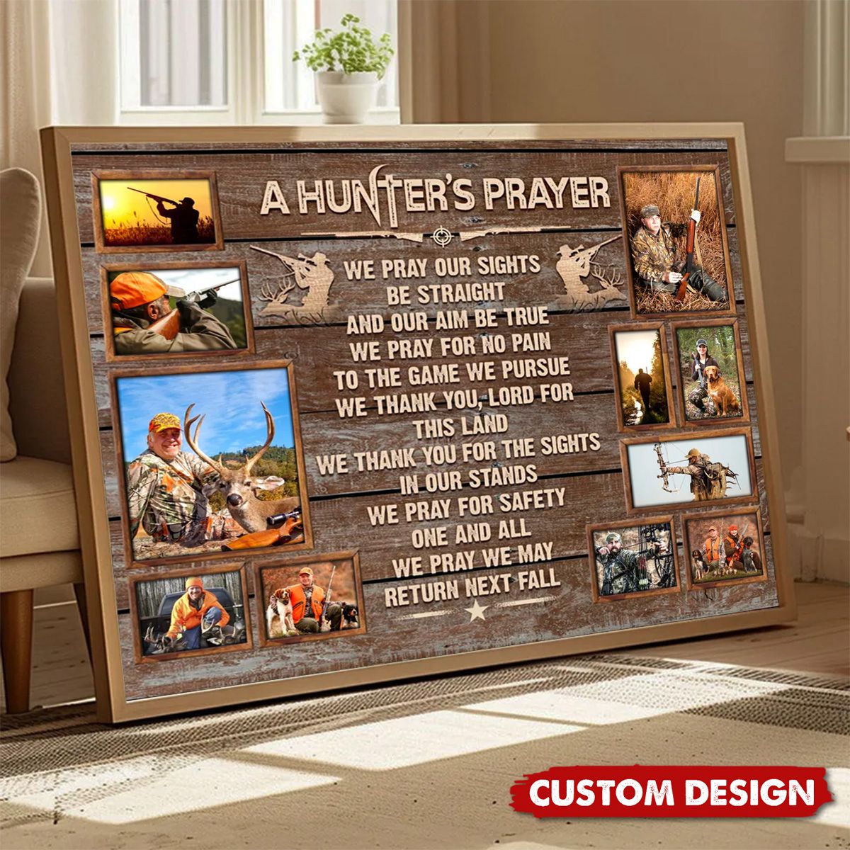 A Hunter's Prayer - Personalized Wildlife Deer Photo Collage Poster, Gift For Hunters