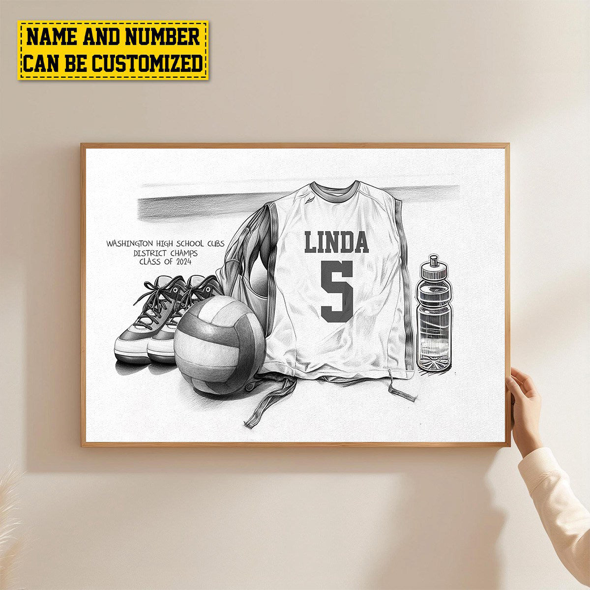 Personalized Class Volleyball Team Poster-Poster Gift For Volleyball Team Members