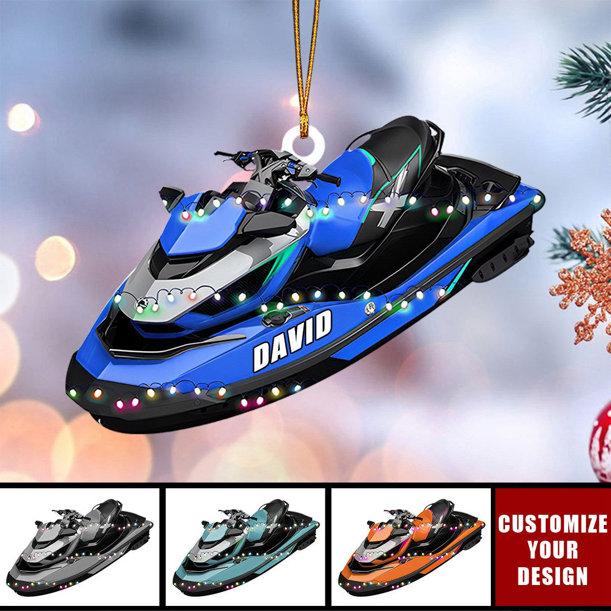 Personalized Jet Boat Ski Christmas Ornament, Personal watercraft Boat - 2024 New Release