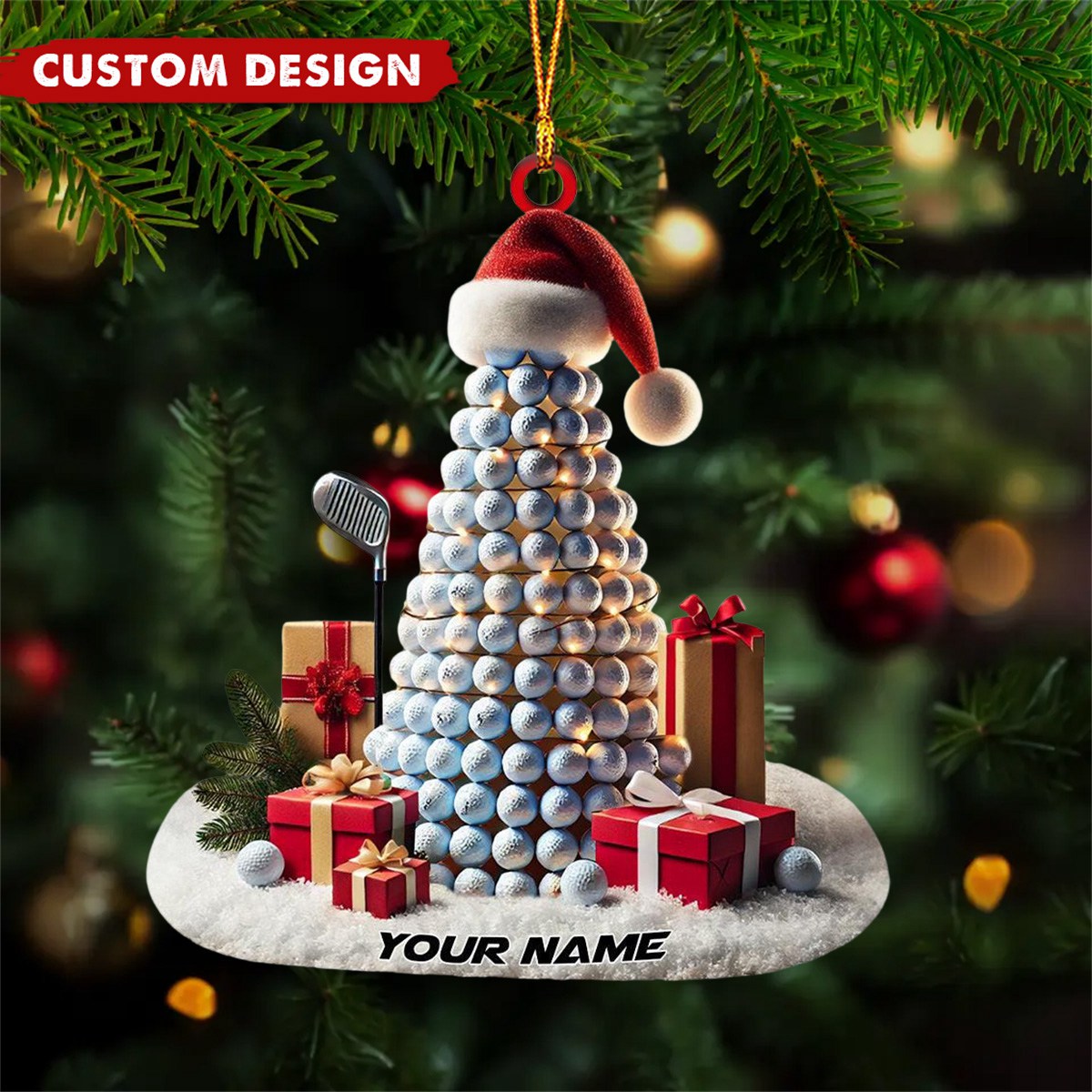 Personalized Golf Christmas Ornament- Gift For Golf Lovers - 2024 New Release