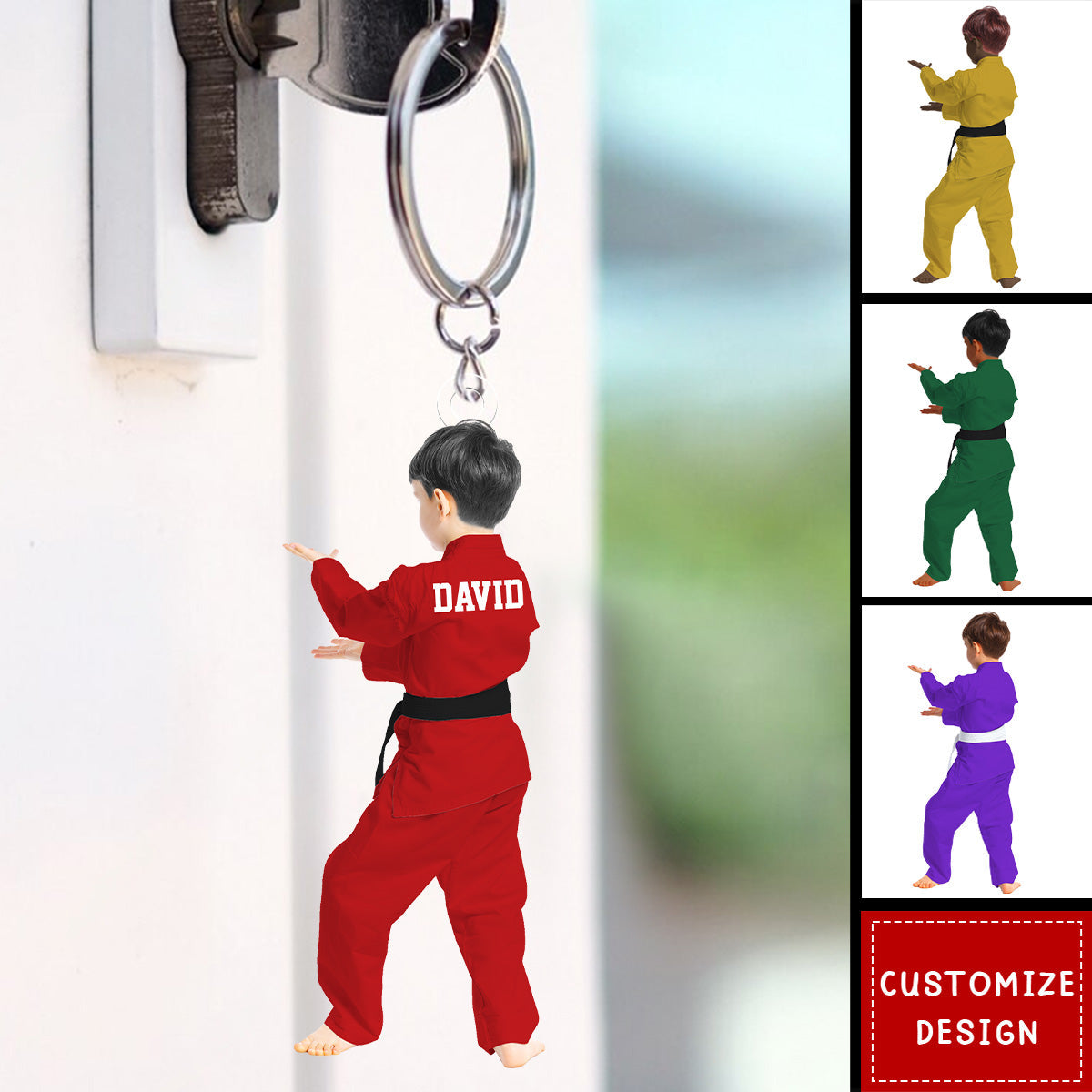 Personalized Kid Karate,Jiu Jitsu,Judo Keychain - Gift For Karate,Jiu-Jitsu Lovers