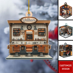 Personalized Hair Salon Acrylic Ornament - Gift For Hairdresser - 2024 New Release