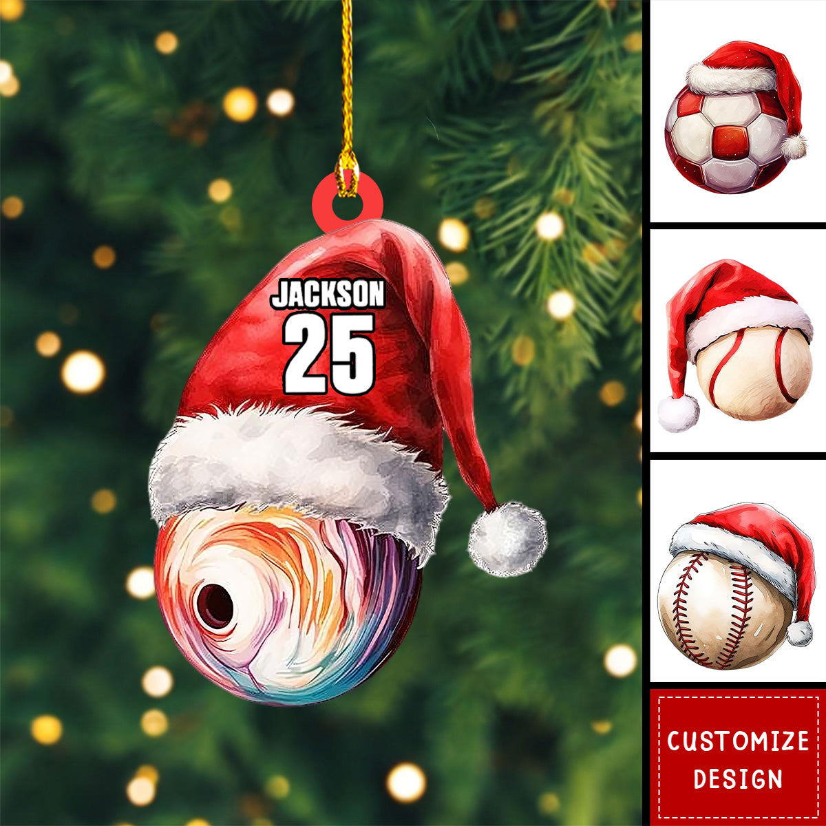Personalized Sport Ball Christmas Ornament Gift for Sport Lover-2024 New Release