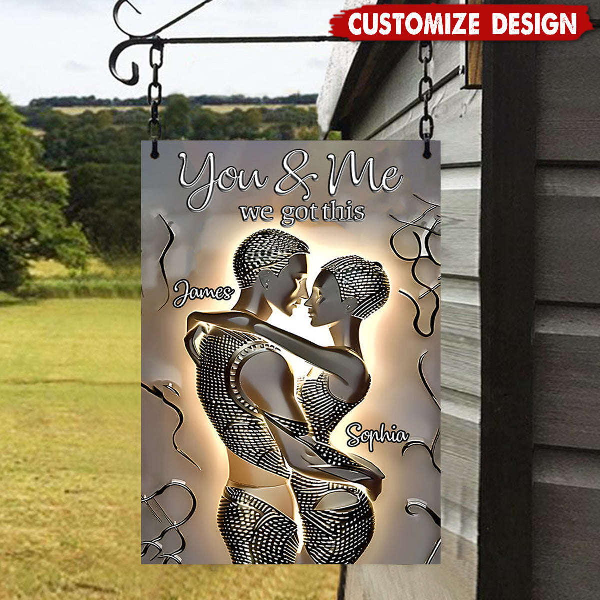 It's You & Me - Personalized African American Rectangle Metal Sign