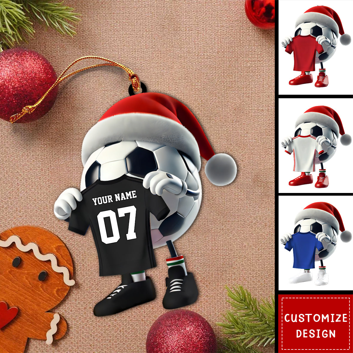 Personalized Soccer Christmas Ornament Gift For Soccer Lovers-2024 New Release