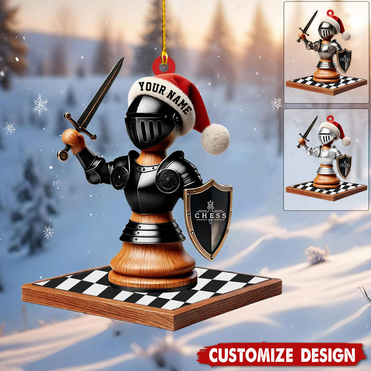 Personalized Chess Knight Christmas Ornament-Gift for Chess Lovers-2024 New Release