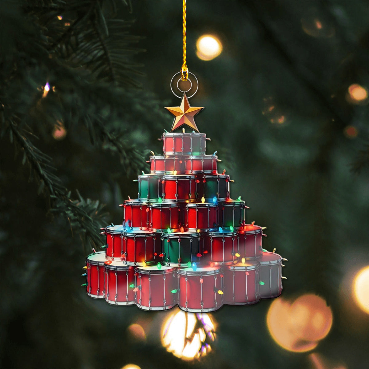 Retro Drum Christmas Ornament-Gift For Drummers-2024 New Release