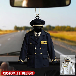Personalized Pilot Uniform Car Ornament - Gift For Pilot