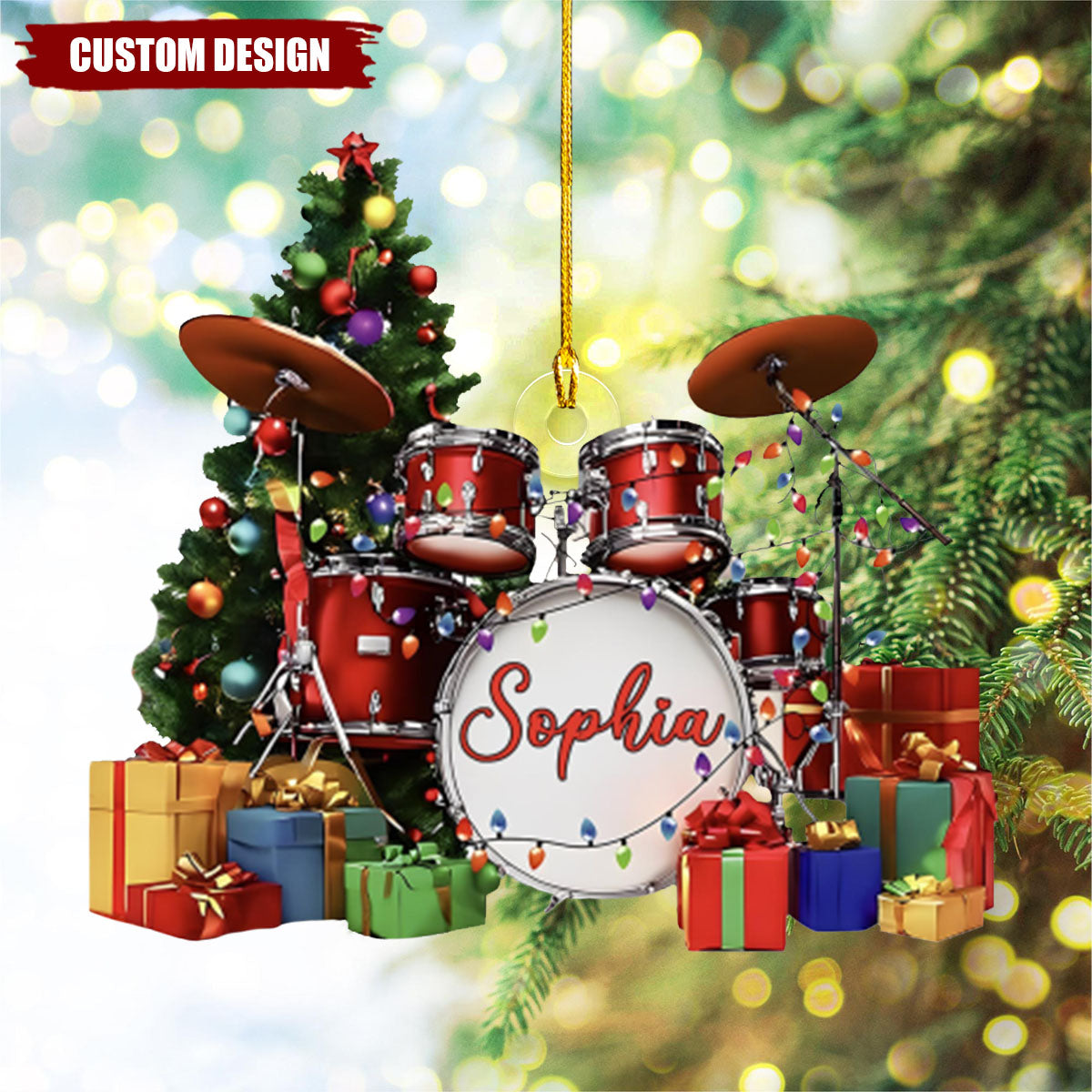 Personalized Drum Set Christmas Ornament-Gift for Drummers-2024 New Release
