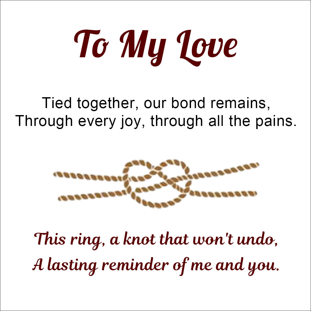Link Forever - Personalized Heart Knot Ring, Gift for Couple, Mother, Daughter