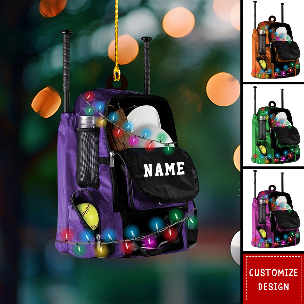 Personalized Softball Bag Christmas Ornament-Gifts For Baseball Lovers-2024 New Release