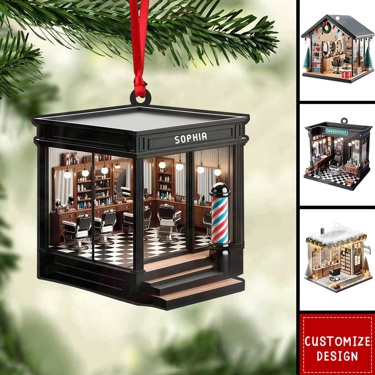 Personalized Barber Shop Christmas Ornaments - Gift For Barber - 2024 New Release
