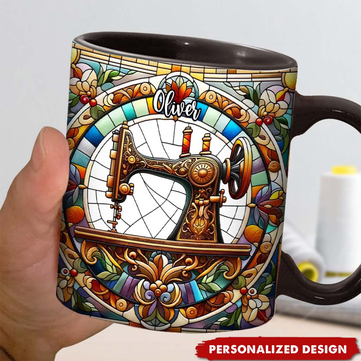 Colorful Sewing Machine - Personalized Sewing Mug