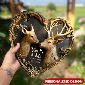 You & Me We Got This-Personalized Hunting Heart Shaped Stone-Couple Gift For Her,His