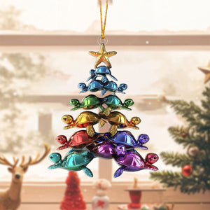 Colorful Sea Turtles Christmas Tree Ornament-2024 New Release