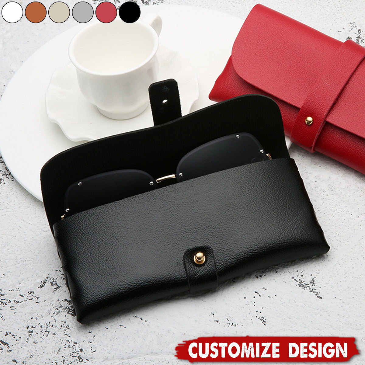 Personalized Leather Glasses Case-Gift for Anniversary